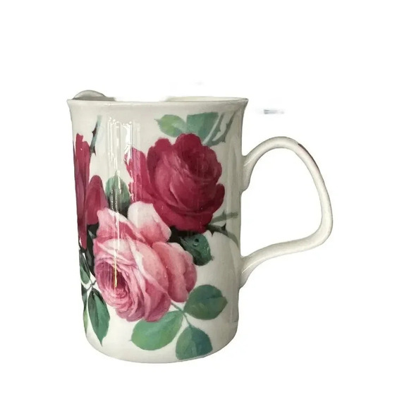 Vintage Roy Kirkham Mug English Rose Pink Roses English Bone China - Picture 2 of 4